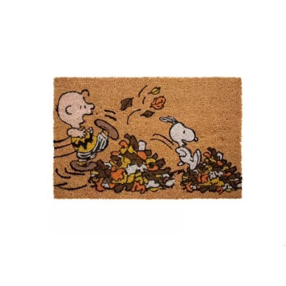 Peanuts Snoopy Doghouse Autumn Fall Leaves Outdoor Coir Door Mat 18" X 28" NEW